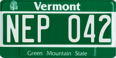 VT license plate NEP042