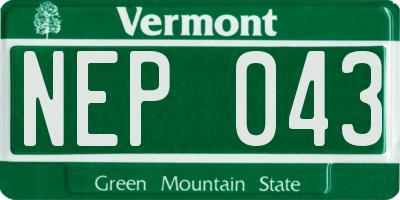 VT license plate NEP043