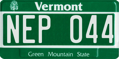 VT license plate NEP044