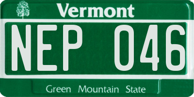 VT license plate NEP046