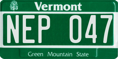 VT license plate NEP047