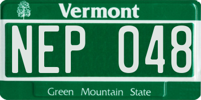 VT license plate NEP048