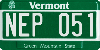 VT license plate NEP051