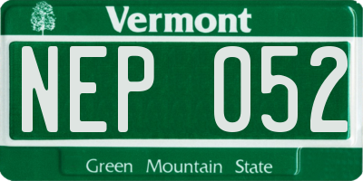 VT license plate NEP052