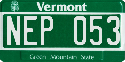 VT license plate NEP053