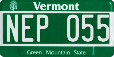 VT license plate NEP055