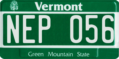 VT license plate NEP056