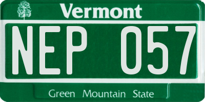 VT license plate NEP057