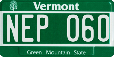 VT license plate NEP060