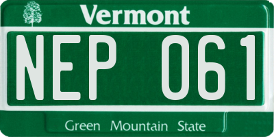 VT license plate NEP061