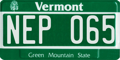 VT license plate NEP065