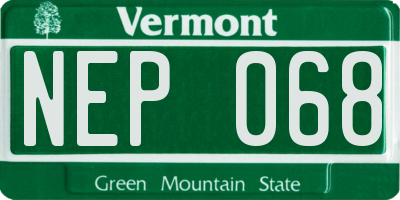 VT license plate NEP068