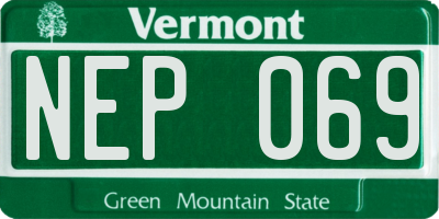 VT license plate NEP069