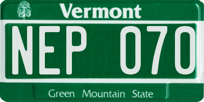 VT license plate NEP070