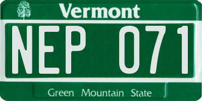VT license plate NEP071
