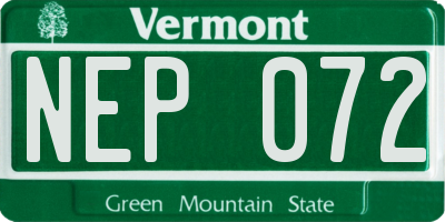 VT license plate NEP072