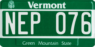 VT license plate NEP076