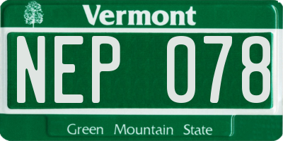 VT license plate NEP078