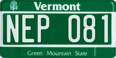 VT license plate NEP081