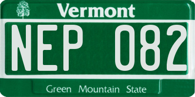 VT license plate NEP082