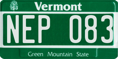 VT license plate NEP083