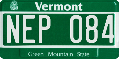 VT license plate NEP084