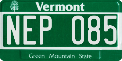 VT license plate NEP085
