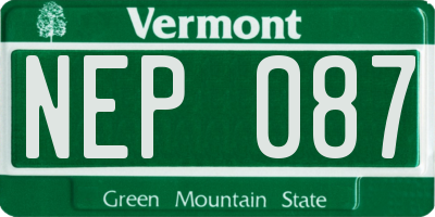 VT license plate NEP087