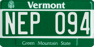 VT license plate NEP094