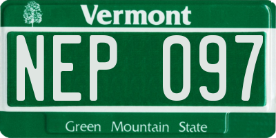 VT license plate NEP097