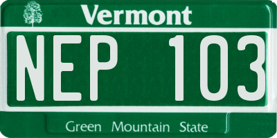 VT license plate NEP103