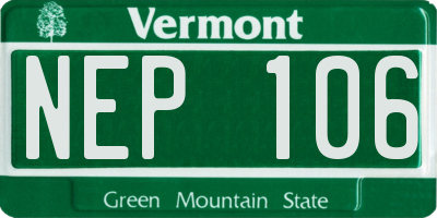 VT license plate NEP106