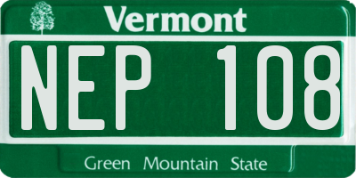 VT license plate NEP108