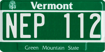 VT license plate NEP112