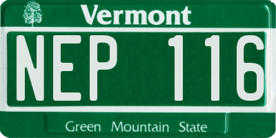 VT license plate NEP116