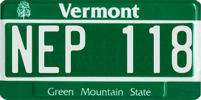 VT license plate NEP118