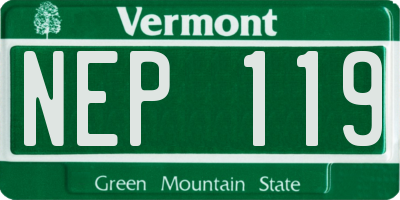 VT license plate NEP119