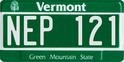 VT license plate NEP121