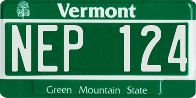 VT license plate NEP124