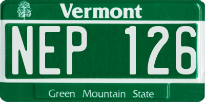 VT license plate NEP126