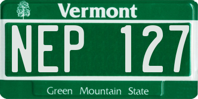 VT license plate NEP127