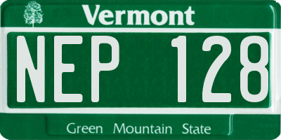 VT license plate NEP128