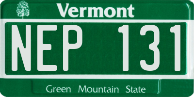 VT license plate NEP131