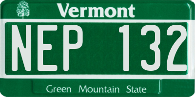 VT license plate NEP132