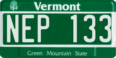 VT license plate NEP133