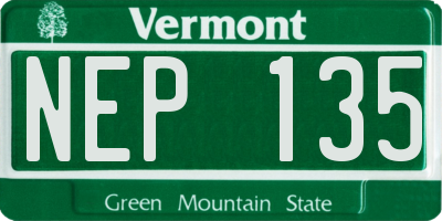 VT license plate NEP135