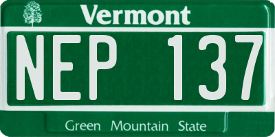VT license plate NEP137