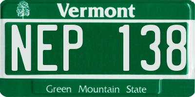 VT license plate NEP138