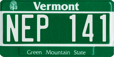 VT license plate NEP141
