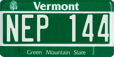 VT license plate NEP144